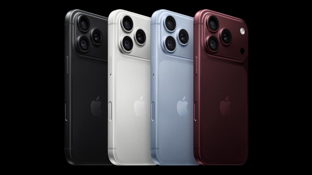 Apple iPhone 18 Pro in black, silver, glacier, and burgundy, shown from the rear